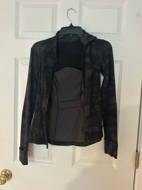 lululemon athletica Black Camo Full-Zip Bomber Jacket